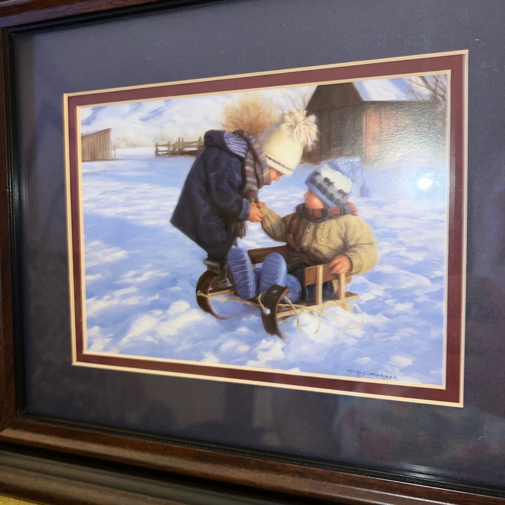Framed Winter Scene “Cold Hands” Robert Duncan